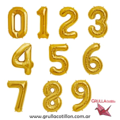 GLOBO NUMERO DORADO 34"