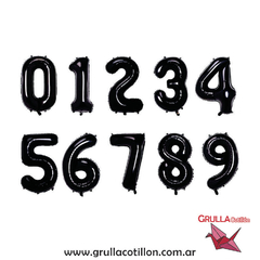 GLOBO NUMERO NEGRO 14"