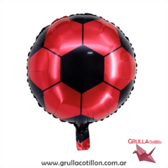 GLOBO PELOTA ROJO Y NEGRO 45 cm.