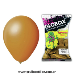 BOLSA GLOBO PERLADO DORADO 12" x50