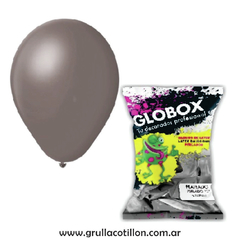 BOLSA GLOBO PERLADO PLATEADO 12" x50