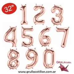 GLOBO NUMERO ROSE GOLD 32"