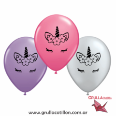GLOBO ESTAMPADO UNICORNIO x5