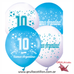 GLOBOS ESTAMPADOS VAMOS ARGENTINA x12