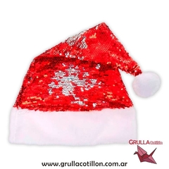 GORRO PAPA NOEL LENTEJUELAS DOBLE - comprar online