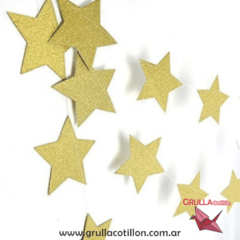 GUIRNALDA ESTRELLITAS DORADAS GLITTER