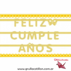 GUIRNALDA DORADA FELIZ CUMPLEAÑOS