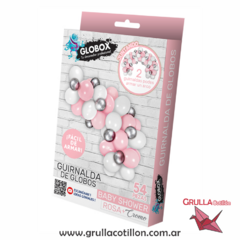 SET GUIRNALDA DE GLOBOS ROSA, BLANCO Y PLATEADO en internet