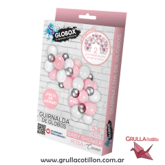 SET GUIRNALDA DE GLOBOS ROSA, BLANCO Y PLATEADO en internet