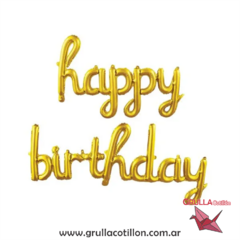 GLOBO FRASE HAPPY BIRTHDAY CURSIVA (Elegir color) - tienda online