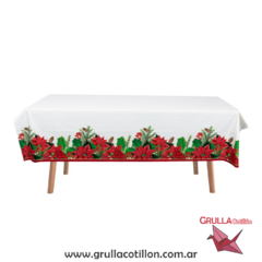 MANTEL PLASTICO FLOR NAVIDAD - comprar online