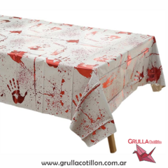 MANTEL PLASTICO HALLOWEEN MANOS CON SANGRE