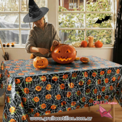 MANTEL PLASTICO HALLOWEEN NEGRO - comprar online