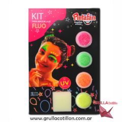 KIT MAQUILLAJE GLITTER EN PASTA FLUO x4