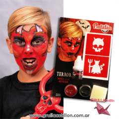 KIT MAQUILLAJE HALLOWEEN CON ACCESORIOS - DIABLO