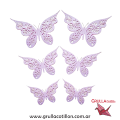MARIPOSAS CALADAS LILA PASTEL x6
