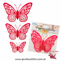 MARIPOSAS CALADAS ROJO x6