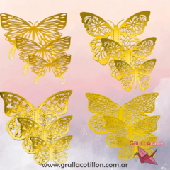 MARIPOSAS CALADAS DORADAS x6 - comprar online