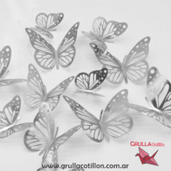 MARIPOSAS CALADAS PLATEADAS x6 - comprar online