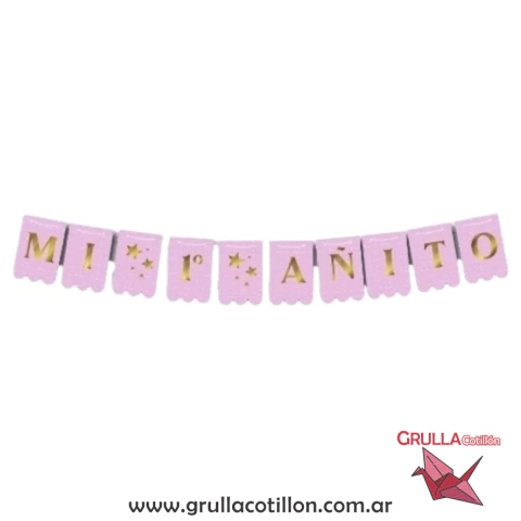 BANDERIN MI PRIMER AÑITO ROSA - comprar online