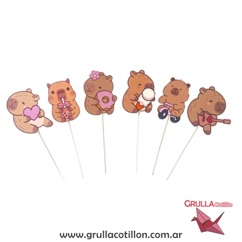MINI TOPPER SILUETA CAPIBARA x6 - comprar online