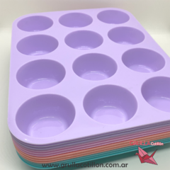 MOLDE CUPCAKE x12 - COLORES PASTEL