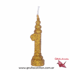 VELA NUMERITO GIBRE DORADO (Elegir numero)