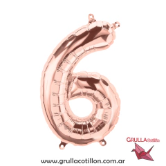 GLOBO NUMERO ROSE GOLD 34"