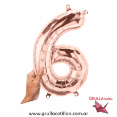 GLOBO NUMERO ROSE GOLD  16"