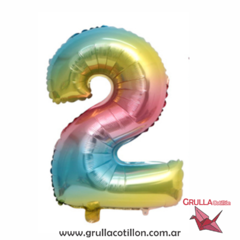 GLOBO NUMERO PASTEL MULTICOLOR 32" en internet