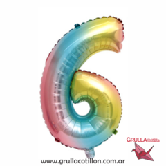 GLOBO NUMERO PASTEL MULTICOLOR 32"