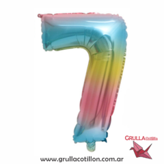 GLOBO NUMERO PASTEL MULTICOLOR 32" - comprar online