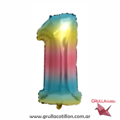 GLOBO NUMERO PASTEL MULTICOLOR 32" - comprar online