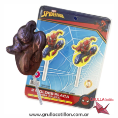 MOLDE PLACA PALETA HOMBRE ARAÑA x2