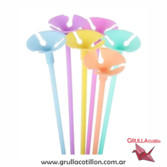 PALITO PARA GLOBO COLOR PASTEL x25 unidades