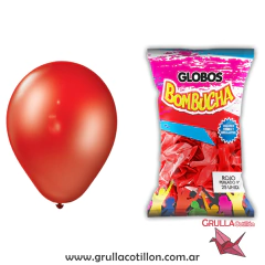 PACK GLOBO PERLADO 9" ROJO x25