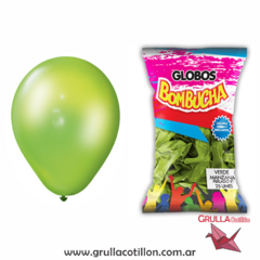 PACK GLOBO PERLADO 9" VERDE MANZANA x25