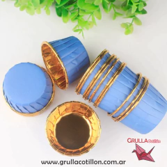 PIROTIN METALIZADO CELESTE Y DORADO x10 - comprar online