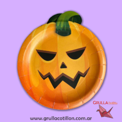 PLATO HALLOWEEN CALABAZA x8