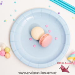 PLATO REDONDO CELESTE PASTEL x8