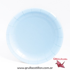 PLATO REDONDO CELESTE PASTEL x8 - comprar online