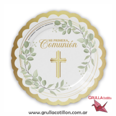 PLATO COMUNION HOJAS x8