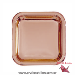 PLATO CUADRADO ROSE GOLD x10