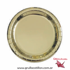 PLATO METALIZADO DORADO x10