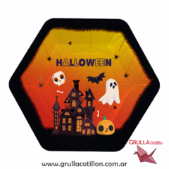 PLATO HALLOWEEN NARANJA x8