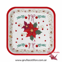 BANDEJA FLOR NAVIDAD x8