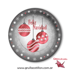 PLATO NAVIDAD PLATEADO Y ROSE GOLD x8