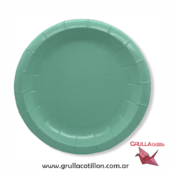 PLATO REDONDO VERDE PASTEL x8 - comprar online