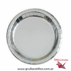 PLATO METALIZADO PLATEADO x10