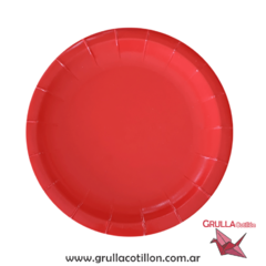 PLATO REDONDO ROJO LISO x8